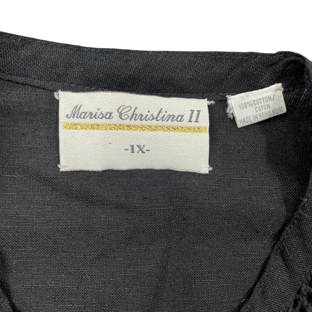 Marisa Christina II 1X New w/ Tags Black Sweater‎ 100% Cotton Embroidered - Picture 5 of 6